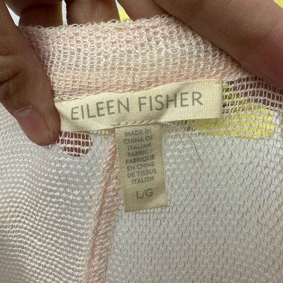 Eileen Fisher Shell Mandarin Sleeveless Button Up Mesh Cover Up Tunic Size L‎ - Picture 5 of 7